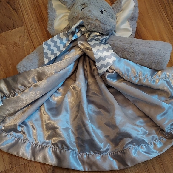 Bearington Baby Lil' Spout Snuggler Gray Elephant Security Blanket Lovey - Picture 3 of 9